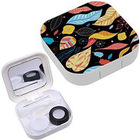 Portable Contact Lens Case Box Travel Kit Mirror + Bottle + Tweezers Container Holder [ Autumn Color ]
