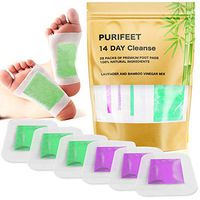 2 in 1 Foot Pads for Cleansing, Better Sleep, Stress Relieve, Increased Energy - 28 Premium Bamboo Vinegar and Lavender Patches - All Natural and Organic Ingredients, FDA Certified, Strongest Adhesive
