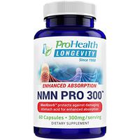 ProHealth NMN Pro 300 Enhanced Absorption (60 Capsules, 300mg per 2 Capsule Serving) Nicotinamide Mononucleotide | NAD+ Precursor | Supports Anti-Aging, Longevity and Energy | Non-GMO