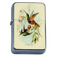 Hummingbird Flip Top Oil Lighter S9 Smoking Cigarette Smoker Includes Silver Case