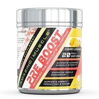 Amazing Muscle – PRE-Boost-Advance Pre-Workout Formula with Caffeine, Beet Root Extract, BioPerine and More - Promotes Energy for an Intense Workout – 400 Grams Container (Cherry Lemonade)