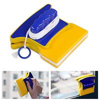 Kitchen Cleaner Wiper, MAGT Square Shape Double-Side Magnetic Glass Cleaner Wiper with 2 Extra Cleaning Cotton for Cleaning Windows, Fish Tanks