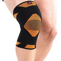 Knee Brace Marktop Knee Compression Sleeve Joint Pain Relief Elastic Weaving Great for Sports, Hiking, Climbing M5024 (S, Yellow & Black)