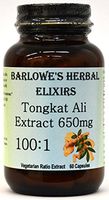Tongkat Ali Extract 100:1-60 650mg VegiCaps - Stearate Free, Bottled in Glass! Free Shipping on Orders Over $49!