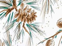 Woodland PINECONES & FIR Christmas Gift Wrap Wrapping Paper - 16ft Roll