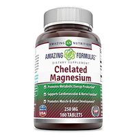Amazing Formulas - Chelated Magnesium Dietary Supplement - 250 Milligrams - 180 Tablets (Non-GMO,Gluten Free) Promotes Muscle and Bone Health - Supports Metabolic Energy Production. *