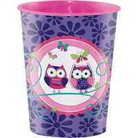 Creative Converting Plastic Keepsake Cups, Owl Pal Birthday (12-Count)