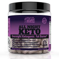 CLEAN+LEAN ALL NIGHT KETO: First Ever Overnight Ketogenic Fat Burner & Sleep Aid | BHB Ketones + MCT Oil + Vitamins & Immunity Complex | 24 HR Diet Sleep Great Lose Weight | All Natural & GF | 60 Caps