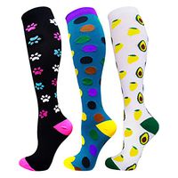 Compression Socks For Women&Men 1/3/6 Pairs - Best Medical for Running Athletic Flight Travel Circulation Recovery, 20-30mmHg (02 Multicoloured5-3 Pairs, Large/X-Large)