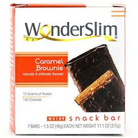 WonderSlim High Protein Snack Bar/Diet Bars - Caramel Brownie Nut (7ct) - Trans Fat Free, Aspartame Free, Kosher, Cholesterol Free