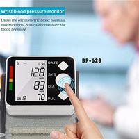 Household BP628 Wrist LCD Blood Pressure Monitor Meter Sphygmomanometer Cuff NonVoice Heart Beat