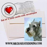 Michael Steddum Schnauzer Head Study II Note Card Set