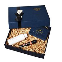 Navy Blue 8x6x3 Groomsmen Proposal Box with Crinkle Paper Shred Fill, Luxury Bag and Greeting Card