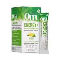 Om Mushroom Superfood Drink Mix, Energy Plus, Lemon Lime, 2.1 Ounce (10 Packets), Cordyceps & Yerba Mate, Immune Support Supplement