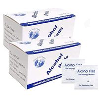 200 Pcs Alcohol Prep Pads 75% Alcohol Swabs Individually Wrapped Cotton Slices Wet Wipe Medical for Cleaning Care and Mobile Phone Nail Cleaning