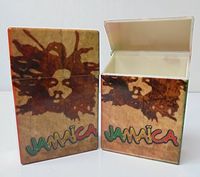 2 Plastic Cigarette Case Fits Kings, Jamaican Design, Holds 1 Pack of Cigarettes, Flip Open