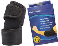 Noova Elbow Brace Eblow Sleeve Support Wrap Band Guard for Tennis & Golfers Elbow - Quality Neoprene Sports & Gym Accessories (Black, 1 Piece)