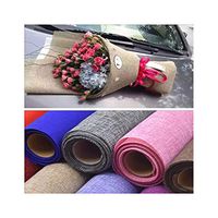 50 * 450cm Hemp Cotton Linen Fabric Tissue Fiber Texture Floral Wrapping Paper,Light Blue