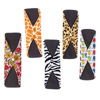 SUPVOX 5PCS Reusable Sanitary Towel Super-Absorbent Sanitary Pads Bamboo Charcoal Cloth Menstrual Pads (Size M)