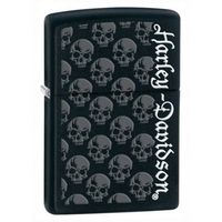 Zippo Harley-Davidson Black Matte Skulls Lighter