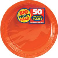 Big Party Pack Orange Peel Paper Plates |  9" | Pack of 50 | Party Supply