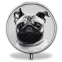 IMLONE Pill Organizer, Customized Pug Dog Pill Boxes with 3 Components for Purse