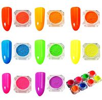 Nail Art,Putars Fashion 8 Colors Bright Polish Nail Powder Bright Powder Shine Pigment Fluorescent Powder Multicolor
