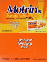 Motrin IB Ibuprofen Pain Reliever, Coated Caplets, 50 Count (Pack of 2) by Motrin