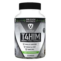 VIZINX T4HIM 30 Capsules, Male Testosterone Booster with 100 MG DHEA, Tribulus, Tongkat Ali and Complete Prostate Complex.