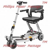 Free Rider USA - Luggie Elite - Compact Lightweight Foldable Scooter - 4-Wheel - Ivory - Phillips Power Package TM - to $500 Value