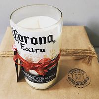 Eucalyptus Amber Beer Bottle Eco Soy Wax Candles in A Recycled Corona Glass: Fast Christmas Shipping