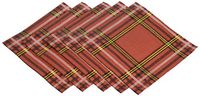 X&O Paper Goods Red and Gold Plaid Beverage and Cocktail Napkins, 20pc, 5.5'' W x 5.5'' L