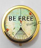 BlackKey Be Free Birds 3-Compartment Decorative Pocket Gift Box Case Organizer for Pill, Color 2 -1124