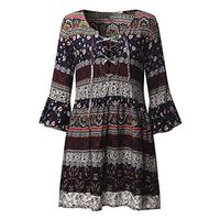 Floral Dresses For Women Short Sleeve Boho Beach Plus Size Dress Liraly