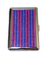 Metal Rhinestones Cigarette Case Blue & pink (Money&Card Holder)
