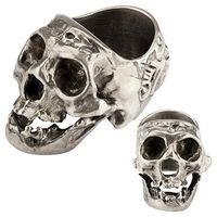 Skull Cigar Holder Stand, Skull Cigar Rings for Men, Smoking Accessories Cigar Tray Retro Skull Ring Cigar Accessories Home Desk Decoration (Silver)