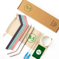 REGULAR SIZE Long Reusable Silicone Straws with Case and Straw Holder | 6 Silicone Drinking Straws + 2 Metal Straws +2 Brushes | Tumbler Straws | Zero Waste