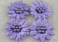 50pcs the Satin Pearl Sunflower Spend Craft DIY Wedding Pick Color (Purple)