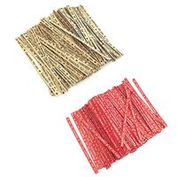 ISKYBOB 1400 Pieces Kraft Paper Twist Ties Especially for You Letters Tag Party Gift Packing for Cookie Lollipop Cello Bag, Red+Khaki