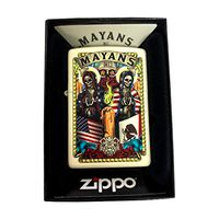 Zippo Custom Lighter - Classic Cream Matte Mayans M.C. FX Television Motorcycle Mexico Santa Muerte