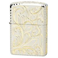 Zippo Armor Case Classic Arabesque Silver Gold Plating 5-Sides Etching Japan Limited Oil Lighter