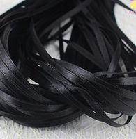 3mm 20yd Satin Ribbon Bow Packing Garment Braided Barrettes Floral Party School DIY (Black)
