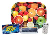 Trip 2 Clear Rolling Papers 1 1/4 with Elements 79mm Roller, Pre Rolled Tips, Hippie Butler Flip Top Storage Container and Leaf Lock Gear Mini Rolling Tray