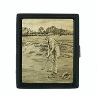 Perfection In Style Metal Cigarette Case Vintage Golf Design 015