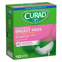 Curad Post Surgical Absorbent Breast Pads with Adhesive, 10 Count