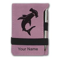 Mini Notepad, Hammerhead Shark, Personalized Engraving Included (Pink)