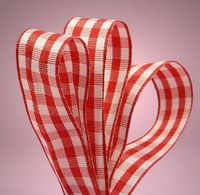 Red Gingham Grosgrain Ribbon - 5/8in. Width - 25 Yards