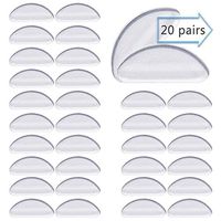 Bignc 20 Pair 1 mm Eyeglasses Nose Pads Glasses Adhesive Silicone Anti-Slip Nosepads for Glasses Eyeglasses Sunglasses(Clear)