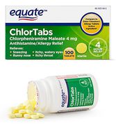 Equate ChlorTabs Tablets Antihistamine Tablets, 4 mg, 100 Ct (2 Pack)