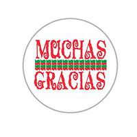 Thank You Envelope Seals - 1.2" Muchas Gracias Stickers - 144 Stickers (Muchas Gracias)